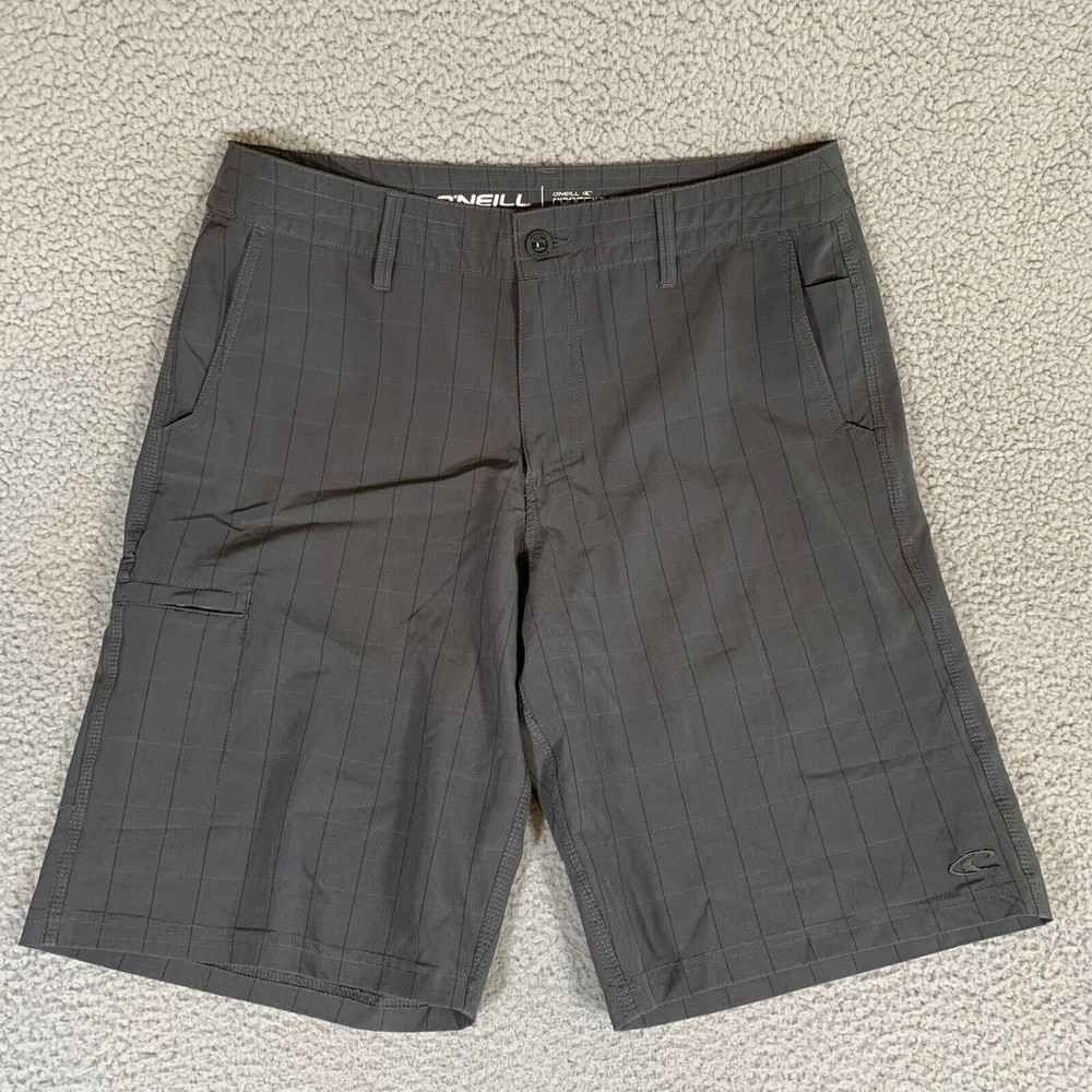 ONEILL Shorts Mens 32 Gray Crossover Lightweight Cargo Striped Bermuda EUC